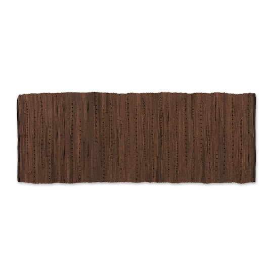DII® Leather Brown Rag Rug, 2ft. x 6ft.